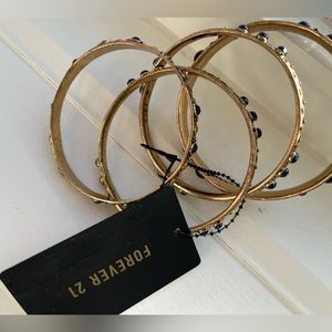 ☘️ 3 for $8 NWT Bangle Bracelets-New -Gold and Blue☘️